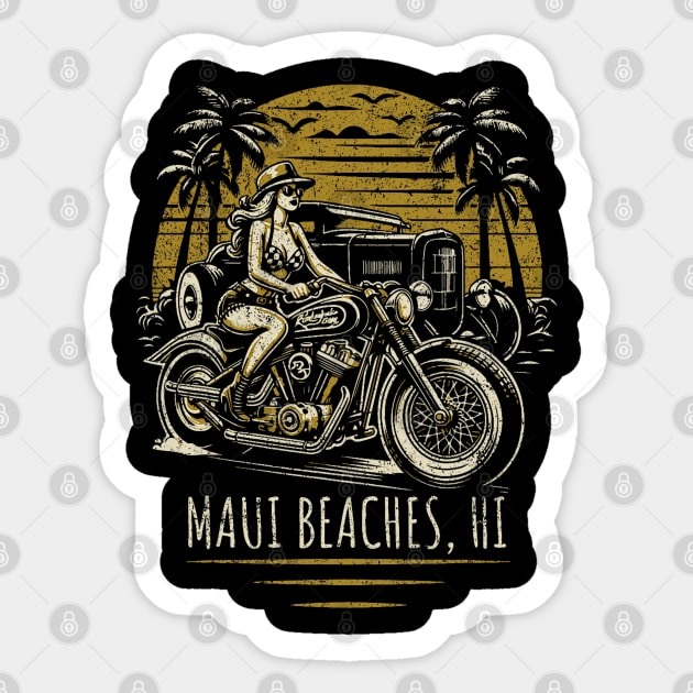 Maui Beaches Sticker by Graphic tees